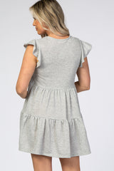 Heather Grey Tiered Maternity Mini Dress