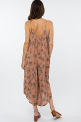 Mauve Floral Crop Jumpsuit