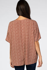 Rust Animal Print Front Pocket Top