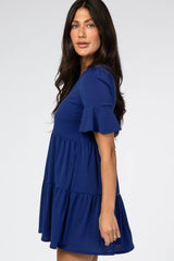 Royal Blue Ruffle Sleeve Dress