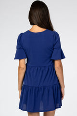 Royal Blue Ruffle Sleeve Dress