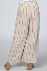 Rust Striped Cropped Pants