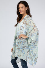 Mint Floral Chiffon Plus Maternity Cover Up