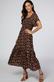 Black Floral Maxi Dress