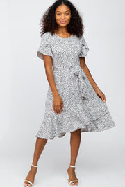 White Polka Dot Ruffle Dress