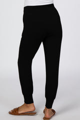 Black Maternity Drawstring Jogger Pants