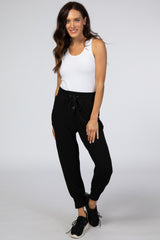 Black Maternity Drawstring Jogger Pants