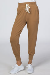 Camel Drawstring Jogger Pants