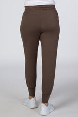 Mocha Maternity Drawstring Jogger Pants