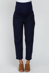 Navy Blue Pinstripe Maternity Pants