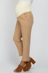 Taupe Pinstripe Maternity Pants