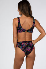 Black Printed Swim Set