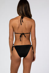 Black Halter Tie Bikini Set