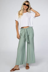 Light Olive Striped Wide Leg Pant