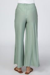 Light Olive Striped Wide Leg Pant