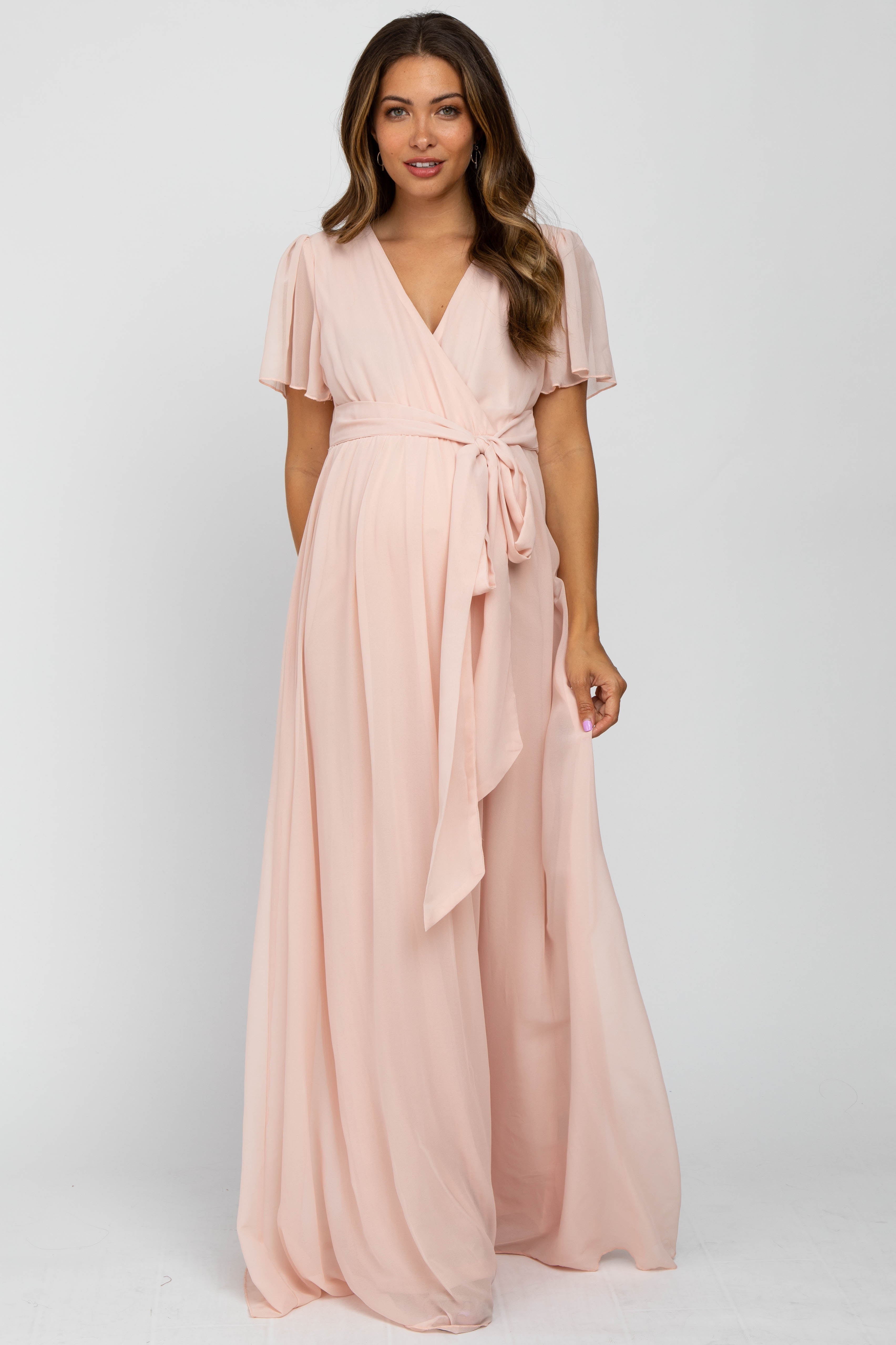 short light pink bridesmaid dress