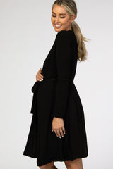 Black Long Sleeve Delivery/Nursing Maternity Robe