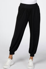 Black Soft Knit Harem Pants