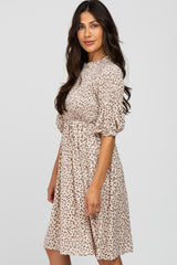 Cream Ditsy Floral Smocked Dress