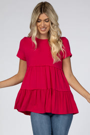 Magenta Tiered Top