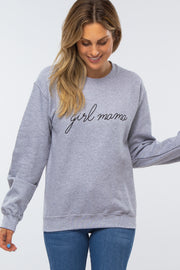 Heather Grey "Girl Mama" Fleece Sweatshirt