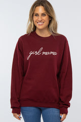 Burgundy "Girl Mama" Fleece Sweatshirt