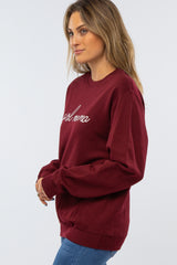 Burgundy "Girl Mama" Fleece Sweatshirt