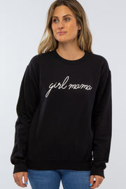 Black "Girl Mama" Fleece Sweatshirt