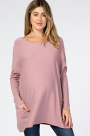 Lavender Pocketed Dolman Sleeve Maternity Top