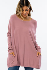 Lavender Pocketed Dolman Sleeve Top