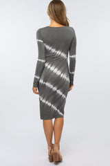 Grey Tie Dye Midi Dress