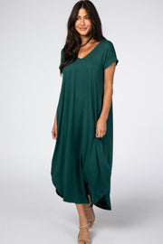 Forest Green Side Slit Maxi Dress