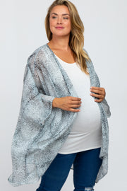 Light Blue Animal Print Maternity Plus Cover Up