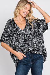 Black Animal Print Blouse