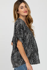 Black Animal Print Maternity Blouse