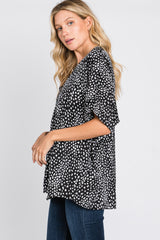 Black Animal Print Blouse