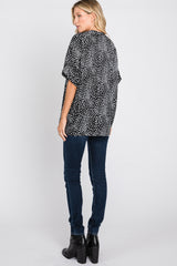 Black Animal Print Blouse