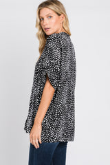 Black Animal Print Blouse