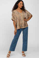 Taupe Animal Print Blouse