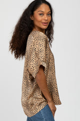 Taupe Animal Print Blouse