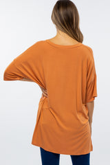 Orange Hi-Low Dolman Sleeve Maternity Top