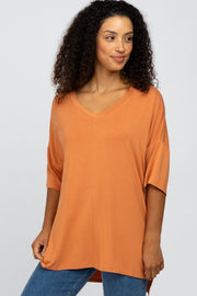 Orange Hi-Low Dolman Sleeve Top