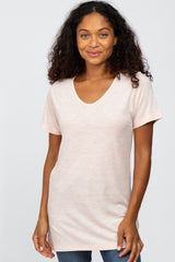 Light Pink V-Neck T Shirt