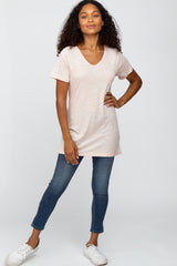 Light Pink V-Neck T Shirt