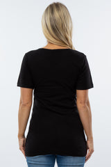 Black V-Neck Maternity T Shirt