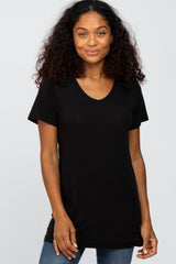 Black V-Neck Maternity T Shirt