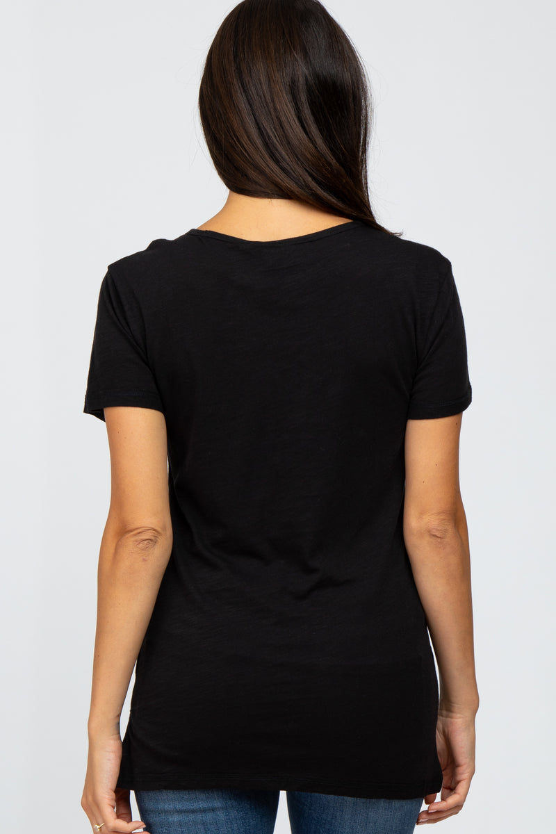 Black Front Pocket T Shirt – PinkBlush