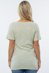 Mint Green Front Pocket Maternity T Shirt