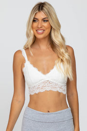 White Eyelash Lace Bralette