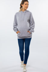 Heather Grey Oversized Maternity Hooded Sweatshirt